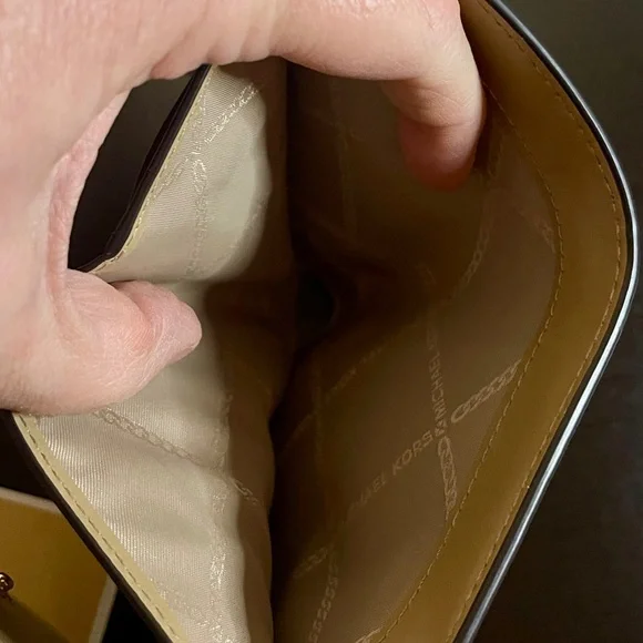 Michael Kors Tan and Peach Logo Envelope Crossbody Wallet - Picture 6 of 6